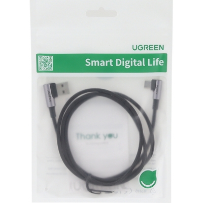 유그린 U-20856 USB2.0 AM-CM 양쪽꺾임 케이블 1m