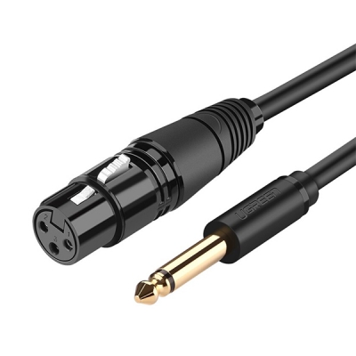 유그린 U-20717 XLR 캐논(F)-TS(5.5 Mono) 마이크 케이블 1m