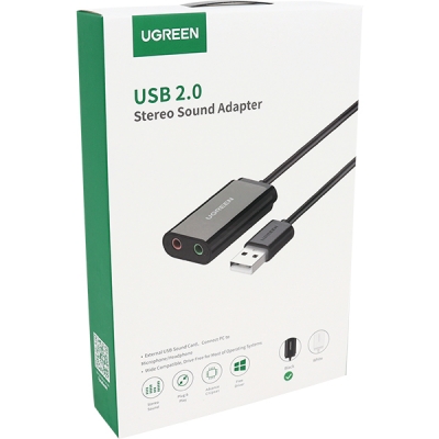 유그린 U-30724 USB2.0 to Audio 컨버터(블랙)
