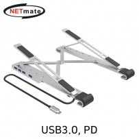 NETmate NM-MHS01 USB-C X 스탠드 (USB3.0 4포트, PD)