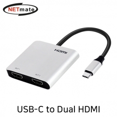 강원전자 넷메이트 NM-PTS08 USB Type C to 듀얼 HDMI 컨버터(MST 지원)