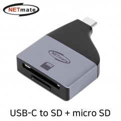 강원전자 넷메이트 USB Type C to SD + micro SD 카드리더기