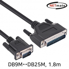 NETmate NM-DB925A 9핀↔25핀 시리얼 케이블 1.8m (DB9M↔DB25M)