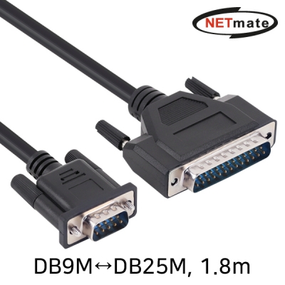 강원전자 넷메이트 9핀 to 25핀 시리얼 케이블 1.8m (DB9M to DB25M)