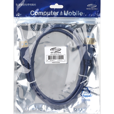 강원전자 넷메이트 USB3.0 AM-BM 케이블 1m (블루)