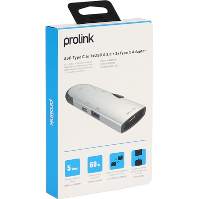 프로링크 USB3.0 Type C 5 in 1 멀티 허브