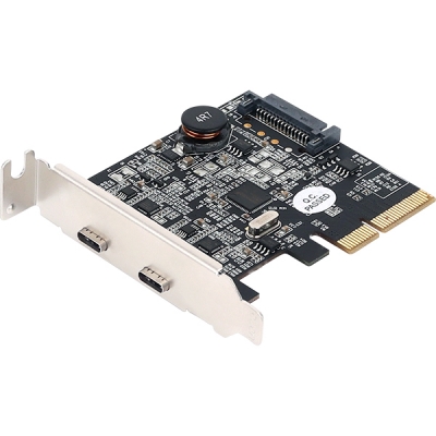 강원전자 넷메이트 U-1800 USB3.1 Gen2 Type C 2포트 PCI Express 카드(슬림PC겸용)