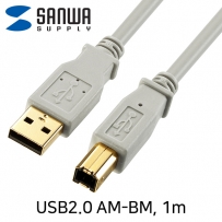 강원전자 산와서플라이 USB2.0 AM-BM 케이블 1m (USB-IF 인증)