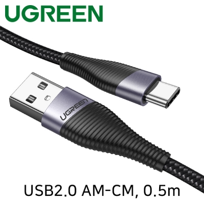 유그린 U-60204 USB2.0 AM-CM 케이블 0.5m (블랙)