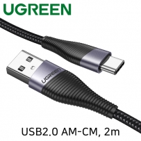 유그린 U-60206 USB2.0 AM-CM 케이블 2m (블랙)