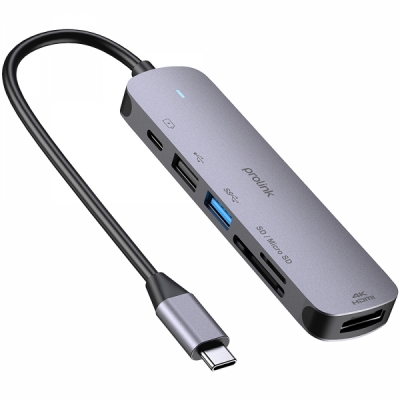 프로링크 WG605A USB3.0 Type C 6 in 1 멀티 허브