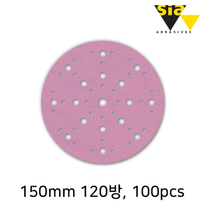 시아 1950 150mm 원형 48홀 샌딩페이퍼 120방(100개입/F03E0079TB)