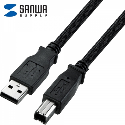 강원전자 산와서플라이 KU20-NM50K2 USB2.0 AM-BM 나일론메쉬 케이블 5m