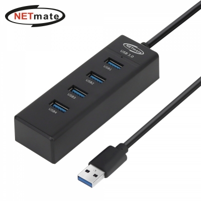 강원전자 넷메이트 USB3.0 4포트 허브 (블랙) NM-UBA305