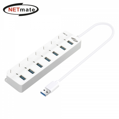 강원전자 넷메이트 USB3.0 7포트 허브 (화이트)