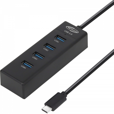 강원전자 넷메이트 USB3.0 Type C 4포트 허브 (블랙)