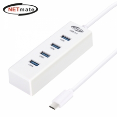 강원전자 넷메이트 USB3.0 Type C 4포트 허브 (화이트)