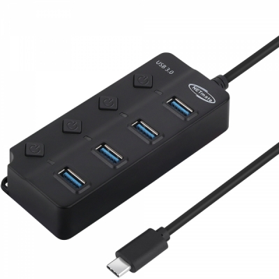 강원전자 넷메이트 USB3.0 Type C 4포트 허브 (블랙)
