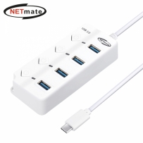 강원전자 넷메이트 NM-UBC304W USB3.0 Type C 4포트 허브 (화이트)