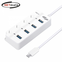강원전자 넷메이트 USB3.0 Type C 4포트 허브 (화이트)