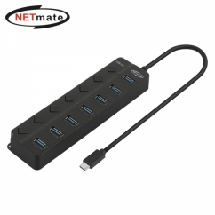 강원전자 넷메이트 USB3.0 Type C 7포트 허브 (블랙)