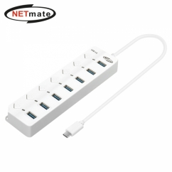 강원전자 넷메이트 USB3.0 Type C 7포트 허브 (화이트)