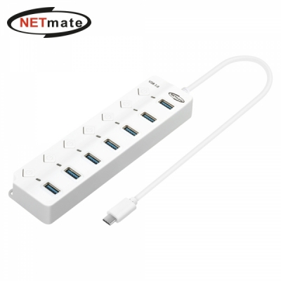 강원전자 넷메이트 USB3.0 Type C 7포트 허브 (화이트)