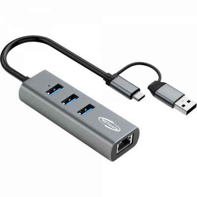 강원전자 넷메이트 NM-UBA308 2 in 1 USB 3포트 허브 + 랜카드