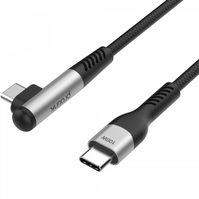 프로링크 USB C타입 5A 100W 고속충전 꺾임 케이블 1.8m