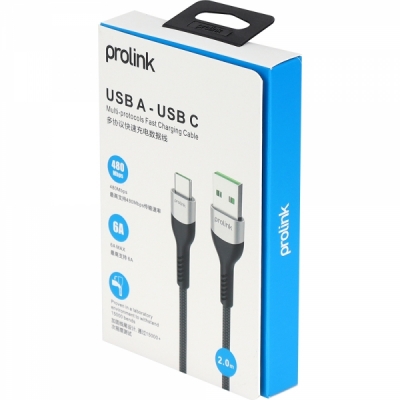 프로링크 PF496-0200 USB AM-CM 고속충전 케이블 2m