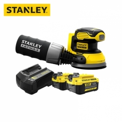 스탠리 SCS220M2S-KR 20V MAX 충전 125mm 원형 오비탈 샌더 세트(4.0Ah 2팩)