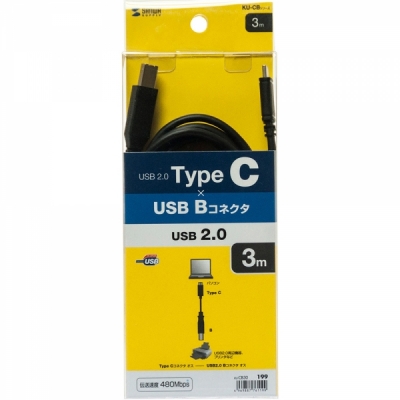 강원전자 산와서플라이 KU-CB30 USB2.0 CM-BM 케이블 3m