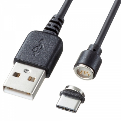 강원전자 산와서플라이 KU-MGDCA1 USB2.0 마그네틱 C타입 케이블 1m