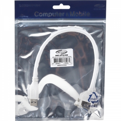 강원전자 넷메이트 USB3.0 연장 판넬형 케이블 0.3m (화이트) NMC-UF303SW