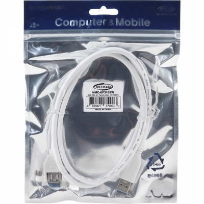 강원전자 넷메이트 USB3.0 연장 판넬형 케이블 1m (화이트) NMC-UF310SW