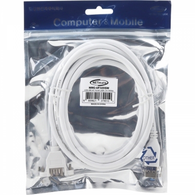 강원전자 넷메이트 USB3.0 연장 판넬형 케이블 2m (화이트) NMC-UF320SW