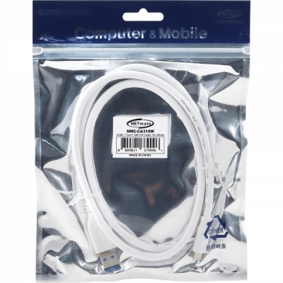 강원전자 넷메이트 NMC-CA310W  USB3.1(3.0) C타입 AM-CM 케이블 1m (화이트)