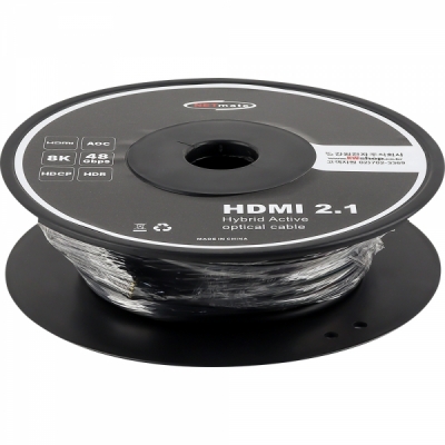 강원전자 넷메이트 HDMI2.1 Hybrid AOC 배관용 케이블 20m (골드)