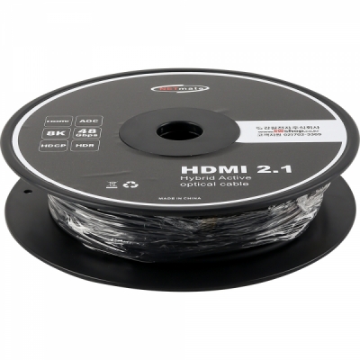 강원전자 넷메이트 HDMI2.1 Hybrid AOC 배관용 케이블 50m (골드)