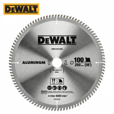 디월트 250mm 100T 알루미늄용 원형톱날 DWA102100A