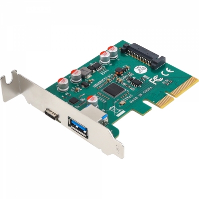 강원전자 넷메이트 NM-SWC07N USB3.1 Gen2 2포트 PCI Express 카드(슬림PC겸용)