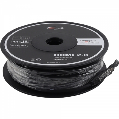 강원전자 넷메이트 HDMI2.0 Hybrid AOC 배관용 케이블 40m (블랙)