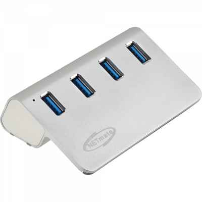 강원전자 넷메이트 USB3.2 4포트 허브 (실버)