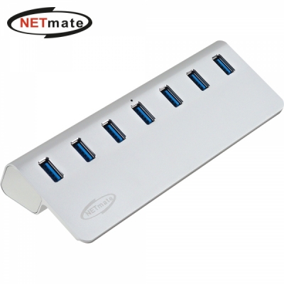 강원전자 넷메이트 NM-UT327S USB3.2 7포트 허브 (실버)