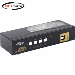 강원전자 넷메이트 듀얼 4K 60Hz HDMI KVM 4:1 스위치(USB)