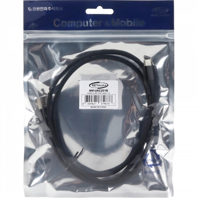 강원전자 넷메이트 USB2.0 AM-CM 케이블 1m (블랙)