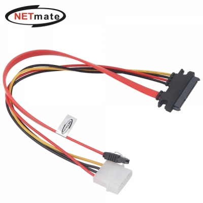 강원전자 넷메이트 SATA 22핀 / SATA + IDE 4핀 전원 케이블 0.3m