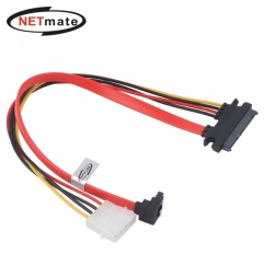 강원전자 넷메이트 SATA 22핀 / SATA + IDE 4핀 전원 꺾임 케이블 0.3m