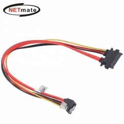 강원전자 넷메이트 SATA 22핀 / SATA + XH2.54 미니 4핀 꺾임 케이블 0.3m