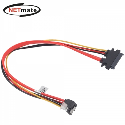 강원전자 넷메이트 SATA 22핀 / SATA + XH2.54 미니 4핀 꺾임 케이블 0.3m